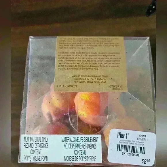 Pier 1 Metal Black Sparkly Raven Candle Holder and Box of Small Pumpkins - Picture 7 of 7